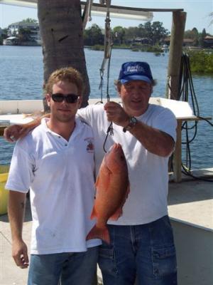 Mate JR with snapper pool winner Tony
